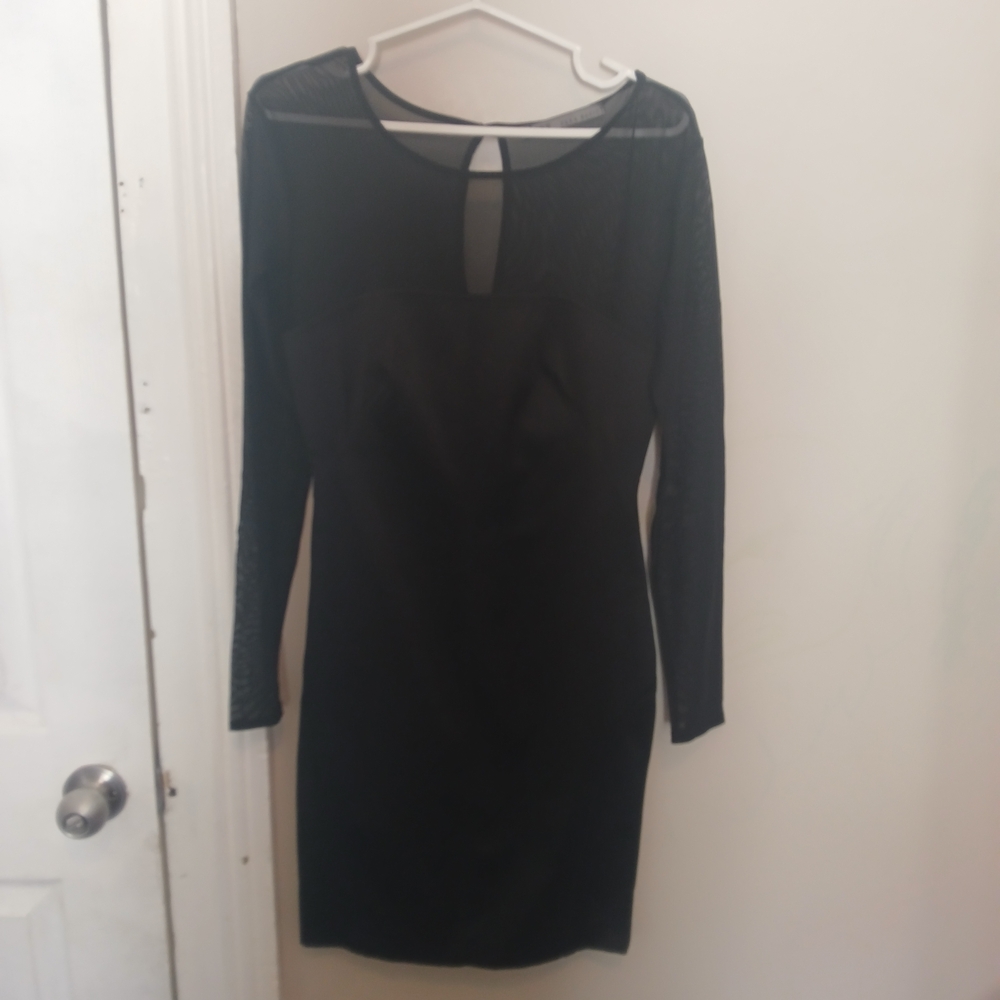 Zara Black Long Sleeve Bodycon Dress